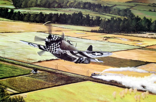 "Target of Opportunty" - Marc Stewart - P-47 Thunderbolt World War II Art